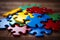 Colorful puzzle, autism symbol, diversity representation, neurodiversity support