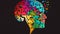 Colorful puzzle brain Neurodiversity concept.