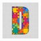 Colorful puzzle letter - D. Jigsaw creative font