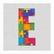 Colorful puzzle letter - E. Jigsaw creative font