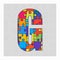 Colorful puzzle letter - G. Jigsaw creative font