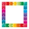 Colorful puzzle pieces forming a square swot diagram