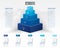 Colorful Pyramid infographics template 5 options.