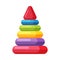 Colorful Pyramid Toy, Cute Plastic Plaything for Toddler Kids Flat Vector Illustration
