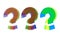 Colorful question mark icons