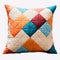 Colorful Quilted Squares Cushion: Vibrant Design For A Cozy Home