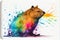 Colorful quokka watercolor illustration