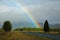 Colorful raibow over the road in NZ