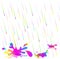 Colorful rain drops. Vector illustration. Isolate on white background. The rain of paint.