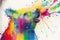 Colorful rainbow abstract koala bear watercolor painting