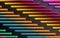 Colorful rainbow bars background - Abstract dimensional shapes wallpaper