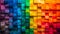 Colorful Rainbow Blocks Background. Generative ai