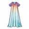 Colorful Rainbow Dress Design: Minimalist Nightgown Graphic