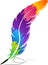 Colorful rainbow feather