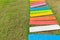 Colorful rainbow foot path garden decoration