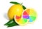 Colorful rainbow lemons fruit