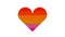 Colorful rainbow lgbt heart becomes red like a symbol of love animation