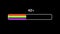 Colorful rainbow loading bars with percent. Animation of loading screen LGBT symbol isolated on black transparent background.