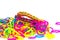 Colorful Rainbow loom bracelet rubber bands fashion close up wit
