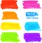 Colorful rainbow marker vector paint stains