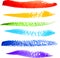 Colorful rainbow paintbrush vector strokes