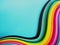 Colorful rainbow paper curve on blue background concept kid education or LGBT