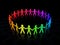 Colorful rainbow paper men circle