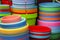 Colorful rainbow, plastic containers