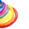 Colorful rainbow plastic filaments with for 3D pen laying on white background. New toy for child.