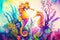Colorful rainbow Seahorses