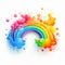 Colorful Rainbow Splash: A Surrealistic And Environmentally Aware Cartoon