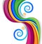 Colorful rainbow swirly over white background