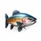 Colorful Rainbow Trout Resource Icon For Casual Game