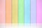 Colorful rainbow wood textured horizontal background.