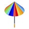 Colorful rainy umbrella icon, isometric style