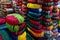 Colorful Rajasthani bangles, being sold at famous Sardar Market and Ghanta ghar Clock tower in Jodhpur, Rajasthan, India