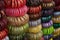 Colorful Rajasthani bangles, being sold at famous Sardar Market and Ghanta ghar Clock tower in Jodhpur, Rajasthan, India