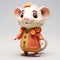Colorful Rat With Flowers: Detailed 8k 3d Character Design