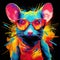 Colorful Rat In Pop Art Style: Vibrant Spray Painted Realism Illustration