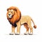 Colorful Realism: Detailed Vector Image Of Lion In Pixel Art Style