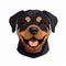 Colorful Realism Rottweiler Dog Vector Illustration