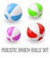 Colorful realistic beach ball vector illustration.