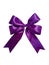 Colorful realistic dark purple bow and ribbon isolated on white background.