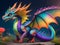 Colorful realistic dragon, Generative AI Illustration