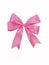 Colorful realistic satin pink bow and ribbon for gift wrapping elements.