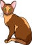 Colorful realistic sitting cat sketch template. Bright cartoon vector illustration