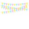 Colorful realistic soft colorful flag garland with shadow. Celebrate banner, party flags. Vector