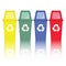 Colorful recycle bins vector