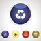 Colorful recycle button icon set