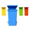 Colorful recycling bins